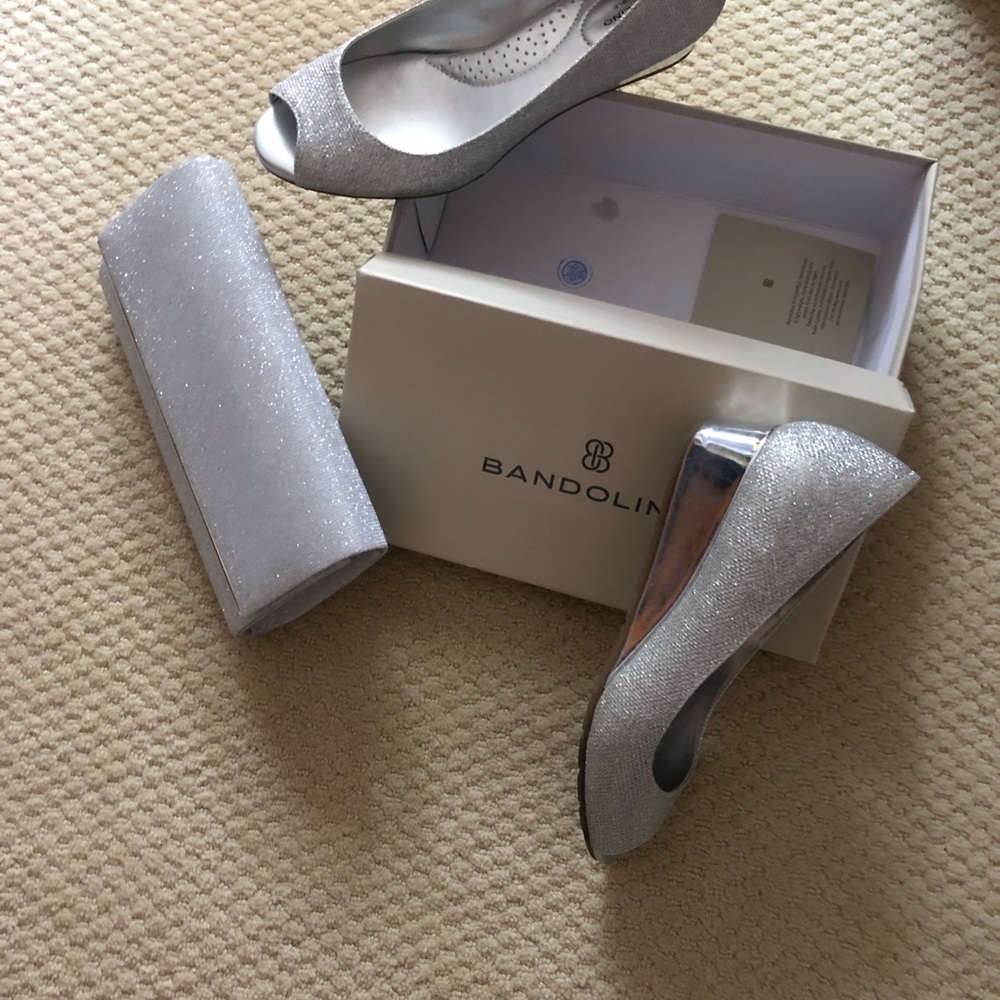 Silver shoes wore once to wedding